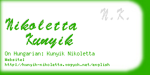 nikoletta kunyik business card